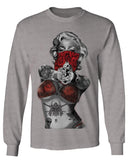 Marilyn Monroe Gangster Cool Graphic Hipster Red Roses Summer mens Long sleeve t shirt