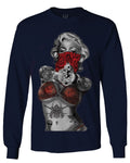 Marilyn Monroe Gangster Cool Graphic Hipster Red Roses Summer mens Long sleeve t shirt