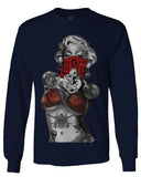 Marilyn Monroe Gangster Cool Graphic Hipster Red Roses Summer mens Long sleeve t shirt