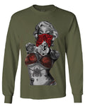 Marilyn Monroe Gangster Cool Graphic Hipster Red Roses Summer mens Long sleeve t shirt