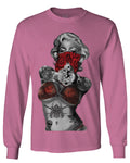 Marilyn Monroe Gangster Cool Graphic Hipster Red Roses Summer mens Long sleeve t shirt