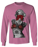 Marilyn Monroe Gangster Cool Graphic Hipster Red Roses Summer mens Long sleeve t shirt