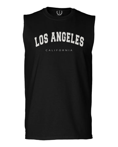 Los Angeles California Cali LA Retro Fonts men Muscle Tank Top sleeveless t shirt