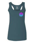 Front and Back Vaporwave Palm Trees Aesthetics Art Beach surf Sunset  women's Tank Top sleeveless Racerback