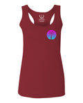 Front and Back Vaporwave Palm Trees Aesthetics Art Beach surf Sunset  women's Tank Top sleeveless Racerback