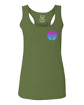 Front and Back Vaporwave Palm Trees Aesthetics Art Beach surf Sunset  women's Tank Top sleeveless Racerback