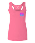 Front and Back Vaporwave Palm Trees Aesthetics Art Beach surf Sunset  women's Tank Top sleeveless Racerback