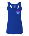 Front and Back Vaporwave Palm Trees Aesthetics Art Beach surf Sunset  women's Tank Top sleeveless Racerback