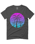 Vaporwave Palm Trees Aesthetics Art Beach surf Sunset For men T Shirt