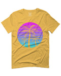 Vaporwave Palm Trees Aesthetics Art Beach surf Sunset For men T Shirt