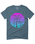 Vaporwave Palm Trees Aesthetics Art Beach surf Sunset For men T Shirt