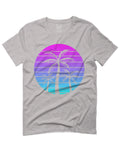 Vaporwave Palm Trees Aesthetics Art Beach surf Sunset For men T Shirt
