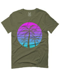 Vaporwave Palm Trees Aesthetics Art Beach surf Sunset For men T Shirt