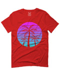 Vaporwave Palm Trees Aesthetics Art Beach surf Sunset For men T Shirt