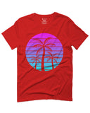 Vaporwave Palm Trees Aesthetics Art Beach surf Sunset For men T Shirt