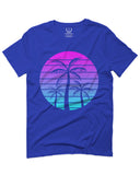 Vaporwave Palm Trees Aesthetics Art Beach surf Sunset For men T Shirt