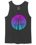 Vaporwave Palm Trees Aesthetics Art Beach surf Sunset men's Tank Top