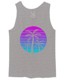 Vaporwave Palm Trees Aesthetics Art Beach surf Sunset men's Tank Top