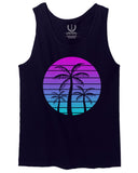 Vaporwave Palm Trees Aesthetics Art Beach surf Sunset men's Tank Top