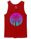 Vaporwave Palm Trees Aesthetics Art Beach surf Sunset men's Tank Top