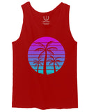 Vaporwave Palm Trees Aesthetics Art Beach surf Sunset men's Tank Top