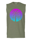 Vaporwave Palm Trees Aesthetics Art Beach surf Sunset men Muscle Tank Top sleeveless t shirt