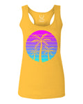 Vaporwave Palm Trees Aesthetics Art Beach surf Sunset  women's Tank Top sleeveless Racerback