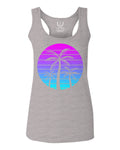 Vaporwave Palm Trees Aesthetics Art Beach surf Sunset  women's Tank Top sleeveless Racerback