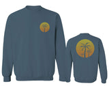 Front and Back Vintage Retro Palm Trees Beach Sunset Tropical Summer Vacation men's Crewneck Sweatshirt
