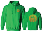 Front and Back Vintage Retro Palm Trees Beach Sunset Tropical Summer Vacation Sweatshirt Hoodie