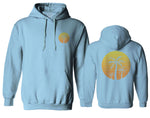 Front and Back Vintage Retro Palm Trees Beach Sunset Tropical Summer Vacation Sweatshirt Hoodie