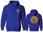 Front and Back Vintage Retro Palm Trees Beach Sunset Tropical Summer Vacation Sweatshirt Hoodie