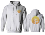 Front and Back Vintage Retro Palm Trees Beach Sunset Tropical Summer Vacation Sweatshirt Hoodie