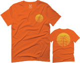 Front and Back Vintage Retro Palm Trees Beach Sunset Tropical Summer Vacation For men T Shirt