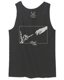 Aesthetic Good Vibe Bones Hand Shaka Cool Vintage Hipster Graphic Michelangelo Art men's Tank Top