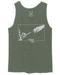 Aesthetic Good Vibe Bones Hand Shaka Cool Vintage Hipster Graphic Michelangelo Art men's Tank Top
