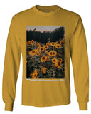 Aesthetic Cute Floral Sunflower Botanical Print Graphic Fashion mens Long sleeve t shirt