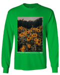 Aesthetic Cute Floral Sunflower Botanical Print Graphic Fashion mens Long sleeve t shirt