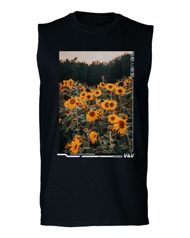 Aesthetic Cute Floral Sunflower Botanical Print Graphic Fashion men Muscle Tank Top sleeveless t shirt
