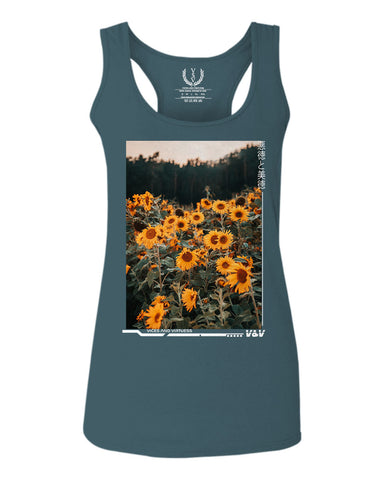 Womens Daily Spring Sunflower Print O Neck Tank Polyester Tshirts Lightning  Deals of Today Prime Fitted Tank Tops for Women Womens Body Suits Tops  Peplum Tops for Women