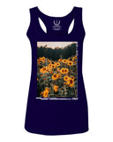 Aesthetic Cute Floral Sunflower Botanical Print Graphic Fashion  women's Tank Top sleeveless Racerback