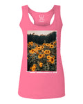 Aesthetic Cute Floral Sunflower Botanical Print Graphic Fashion  women's Tank Top sleeveless Racerback