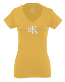 BK Brooklyn Street WEAR NYC New York Cool Fonts For Women V neck fitted T Shirt