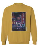 Aesthetic Japanese City Vaporwave Art Cyberpunk Retro Street wear men's Crewneck Sweatshirt