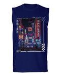 Aesthetic Japanese City Vaporwave Art Cyberpunk Retro Street wear men Muscle Tank Top sleeveless t shirt