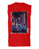 Aesthetic Japanese City Vaporwave Art Cyberpunk Retro Street wear men Muscle Tank Top sleeveless t shirt