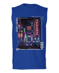 Aesthetic Japanese City Vaporwave Art Cyberpunk Retro Street wear men Muscle Tank Top sleeveless t shirt
