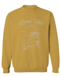 Good Vibe Summer Vintage Retro Beach surf Palm Tree Vacation Skeleton men's Crewneck Sweatshirt