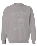 Good Vibe Summer Vintage Retro Beach surf Palm Tree Vacation Skeleton men's Crewneck Sweatshirt