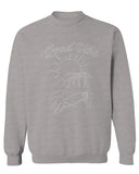 Good Vibe Summer Vintage Retro Beach surf Palm Tree Vacation Skeleton men's Crewneck Sweatshirt